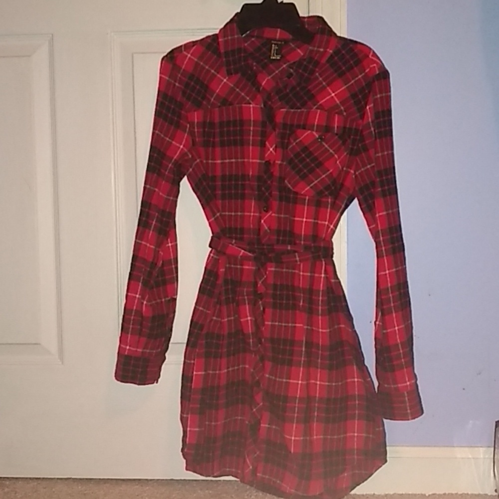 Womens forever 21 long sleeve flannel dress